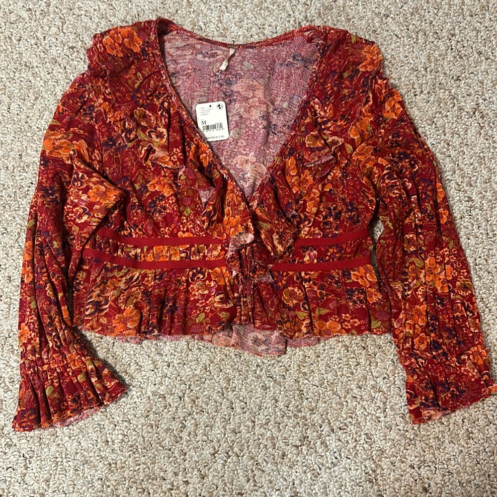 Free People ruffled corset top